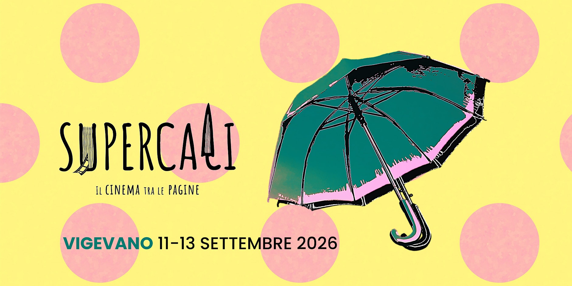 Grafica del festival con il caratteristico ombrello